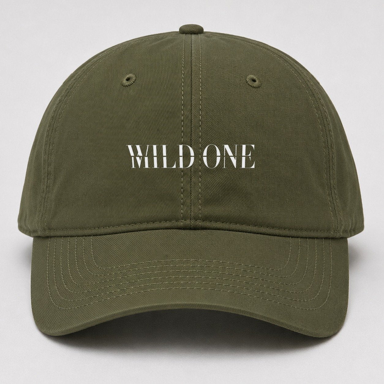 Wild One Mild One Split Feelings Baseball Cap – Army Green