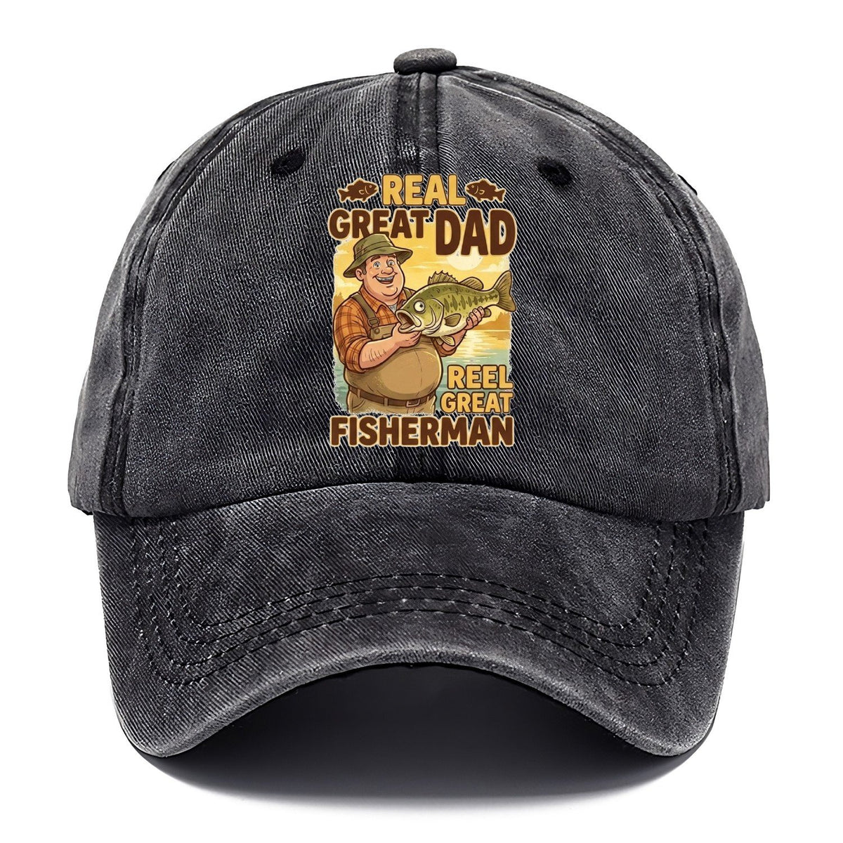 Real Great Dad Reel Great Fisherman Classic Cap – Graphite
