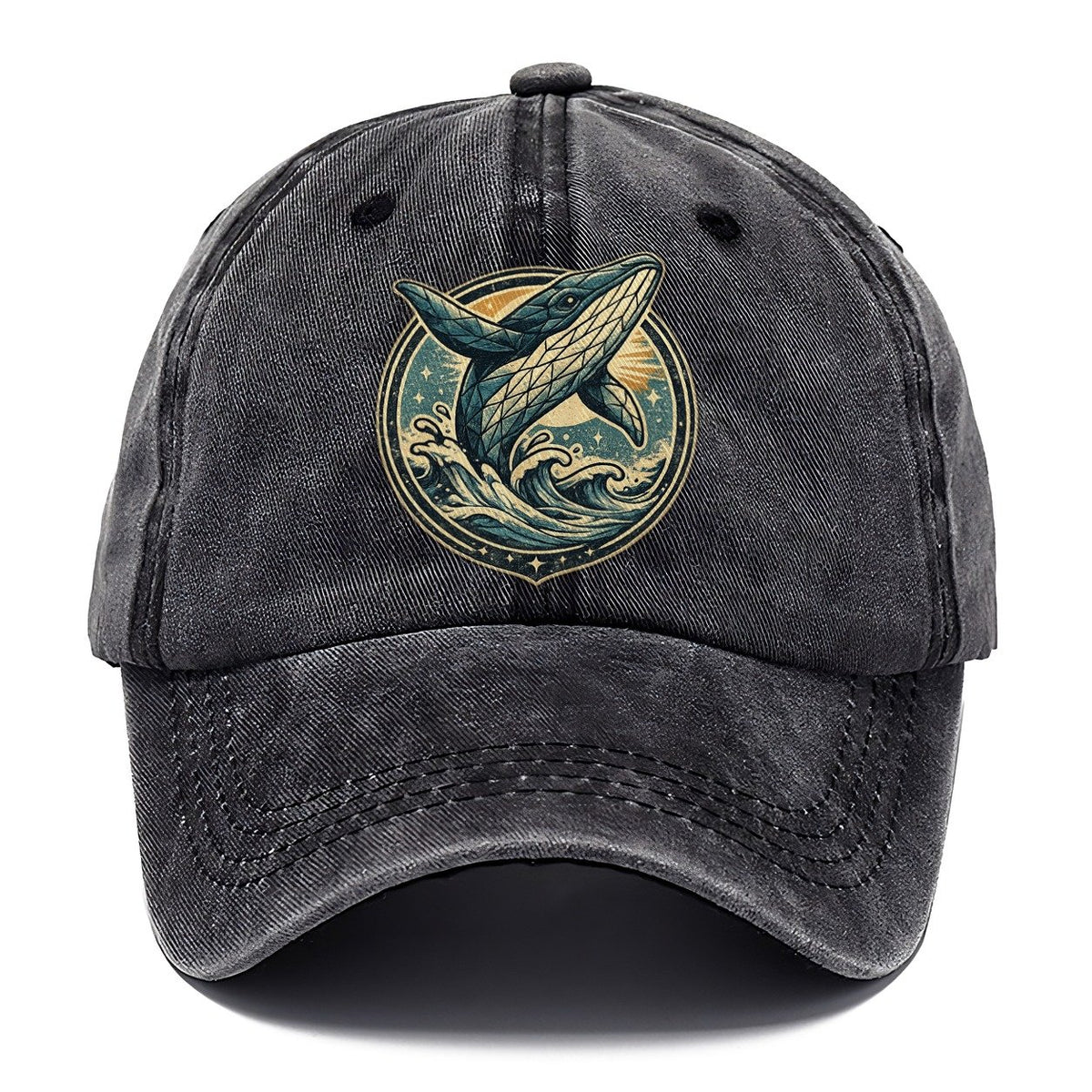 Vintage Whale Ocean Waves Classic Cap – Graphite