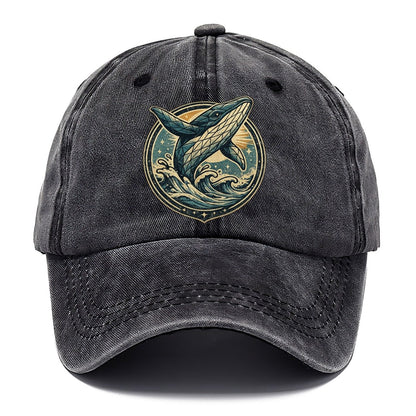 Vintage Whale Ocean Waves Classic Cap – Graphite