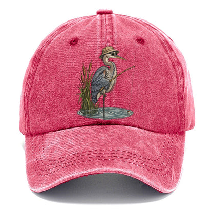 Heron Gone Fishing Slow Camp Club Classic Cap – Pomegranate Blush