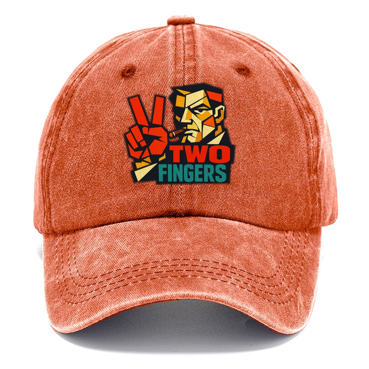 Close Portrait Man Indicating Pour Two Classic Cap – Terracotta Clay