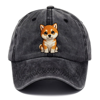 Shiba Inu Sitting Sweetheart Classic Cap – Graphite