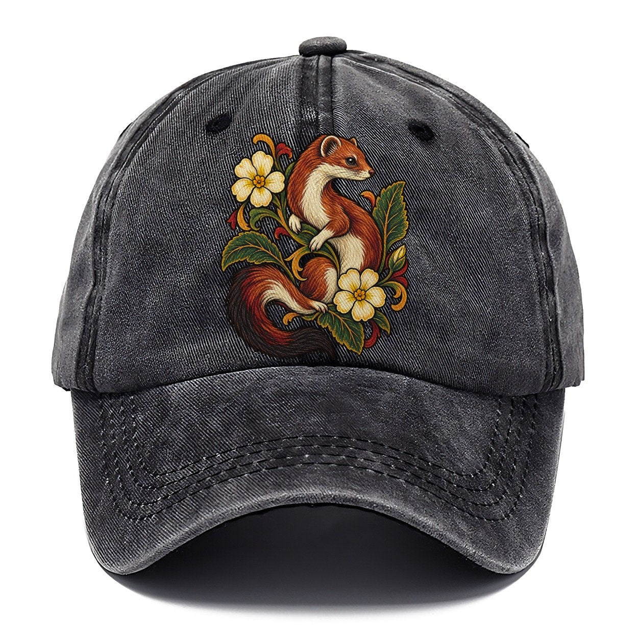 British Stoat And Primrose Uk Culture Heritage Classic Cap – Graphite