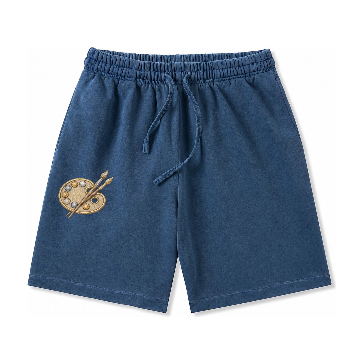 Artist Palette Washed Shorts – Denim Blue