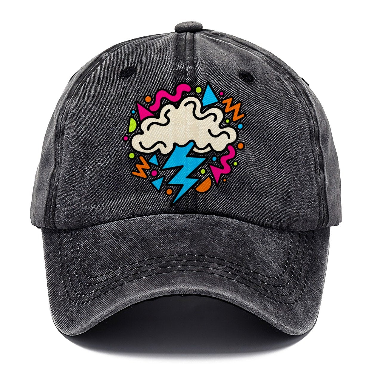 Squiggle Lightning Cloud Crazy Styles Classic Cap – Graphite