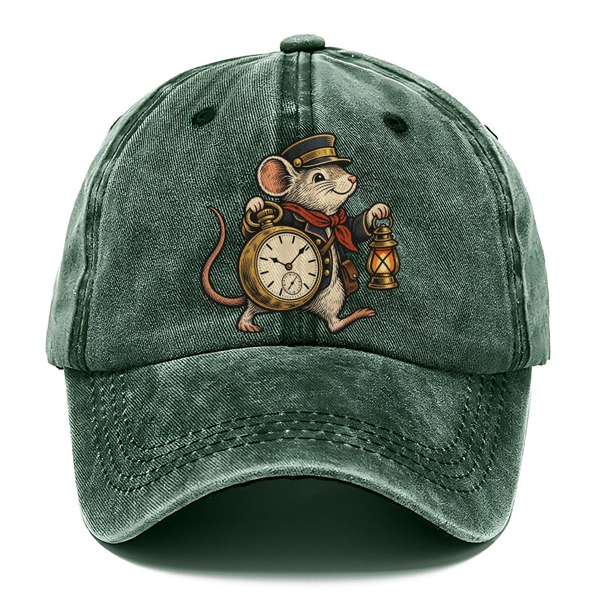 Mouse Train Conductor Sundown Familiars Classic Cap – Forest Mist