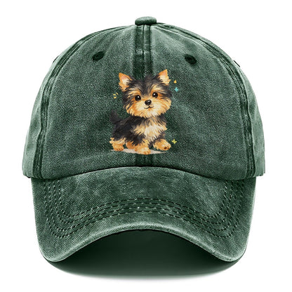 Yorkie Puppy with Sparkles Classic Cap – Forest Mist
