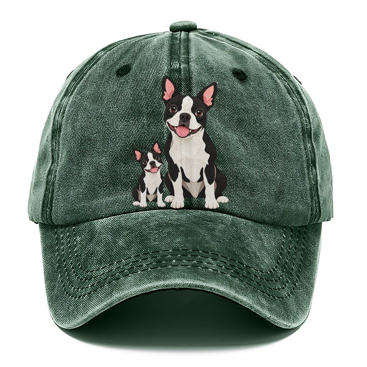 Boston Terrier and Puppy Classic Cap – Forest Mist