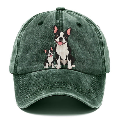 Boston Terrier and Puppy Classic Cap – Forest Mist