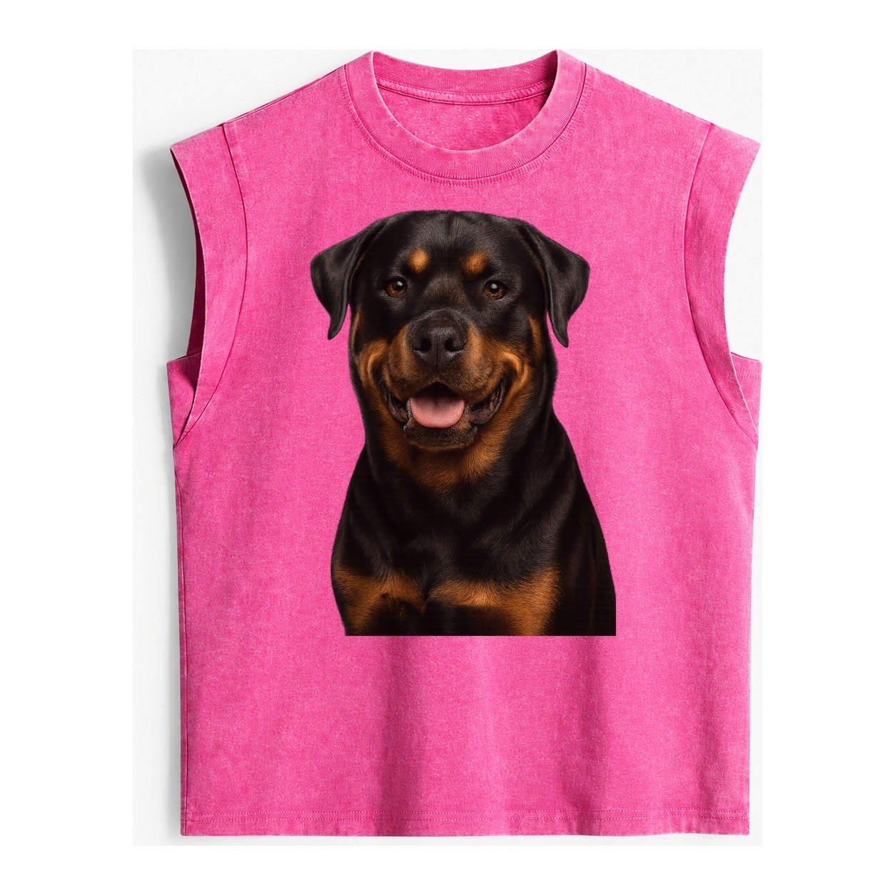 Rottweiler Powerful Guardian Vintage Washed Tank – Pink