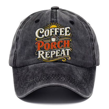 Coffee Porch Repeat Retired Living Classic Cap – Graphite
