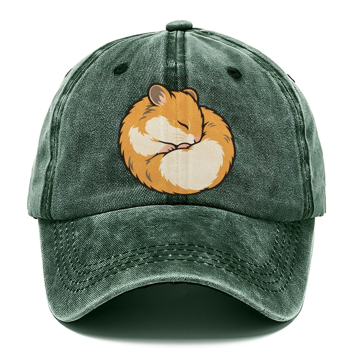 Hamster Curl Nap Small Pet Logos Classic Cap – Forest Mist