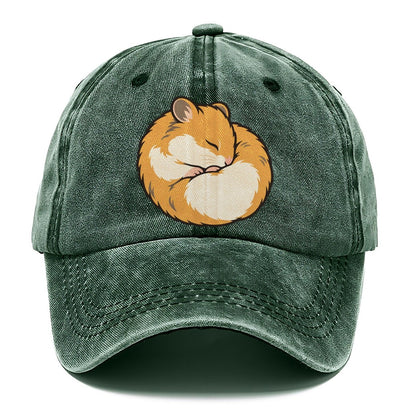 Hamster Curl Nap Small Pet Logos Classic Cap – Forest Mist