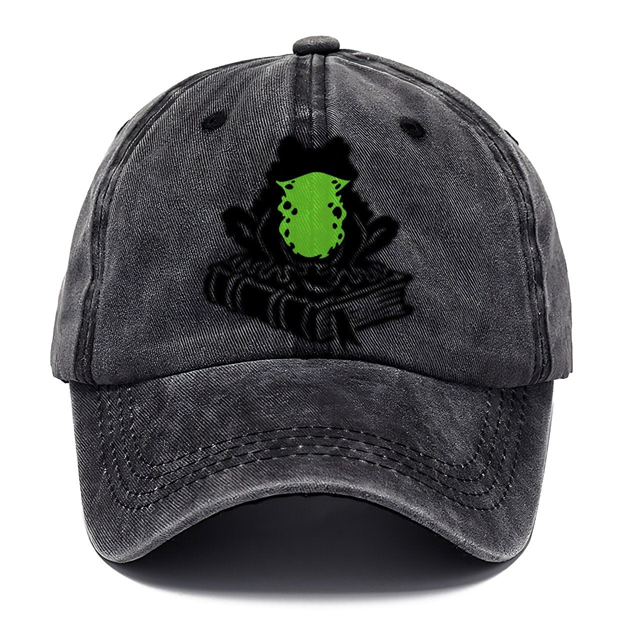 Familiar Toad On A Spellbook Witch Magic Classic Cap – Graphite