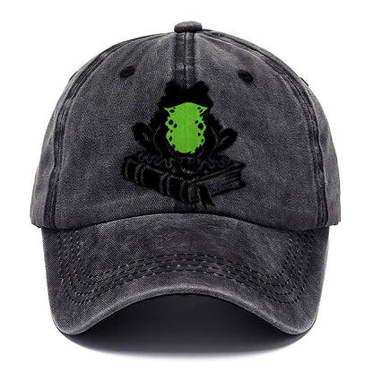 Familiar Toad On A Spellbook Witch Magic Classic Cap – Graphite