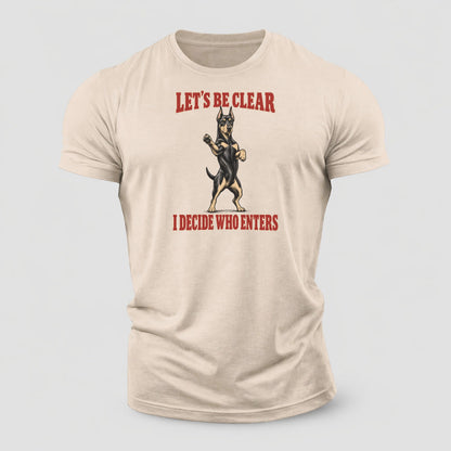 Doberman Pinscher Dog Declarations Cotton T-Shirt – Sand