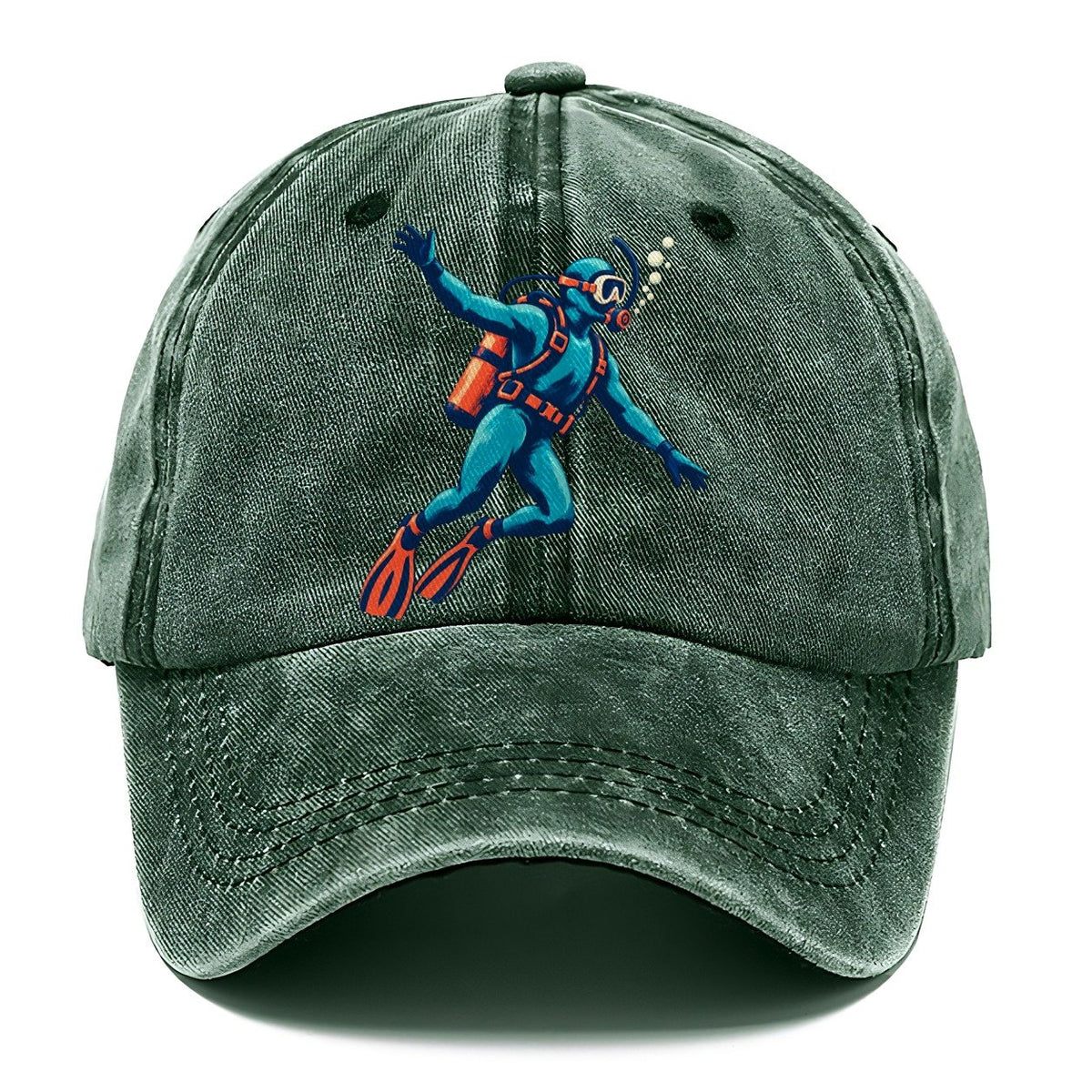 Scuba Diver with Bubbles Classic Cap – Forest Mist