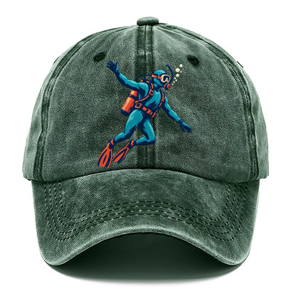 Scuba Diver with Bubbles Classic Cap – Forest Mist