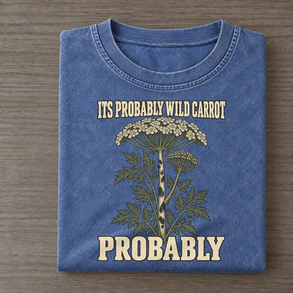 Probably Botanical Warnings Vintage T-shirt – Washed Blue