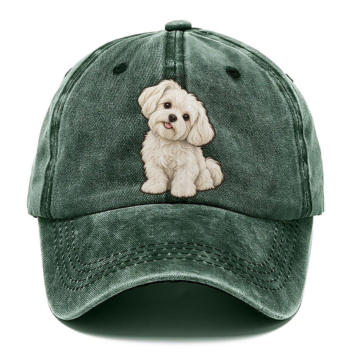 Maltese Head Tilt Fan Favorites Classic Cap – Forest Mist