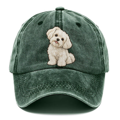 Maltese Head Tilt Fan Favorites Classic Cap – Forest Mist