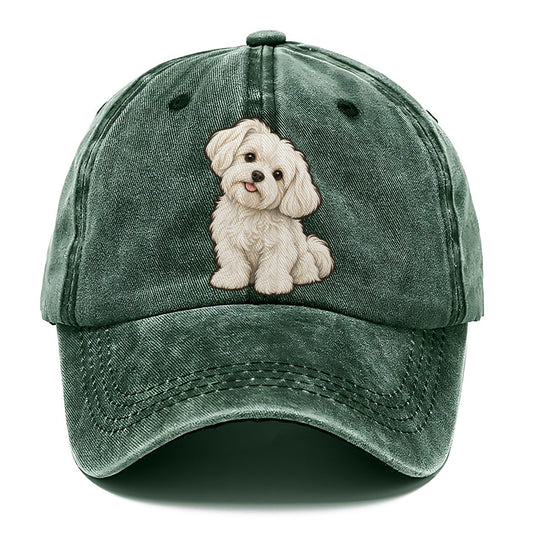 Maltese Head Tilt Fan Favorites Classic Cap – Forest Mist