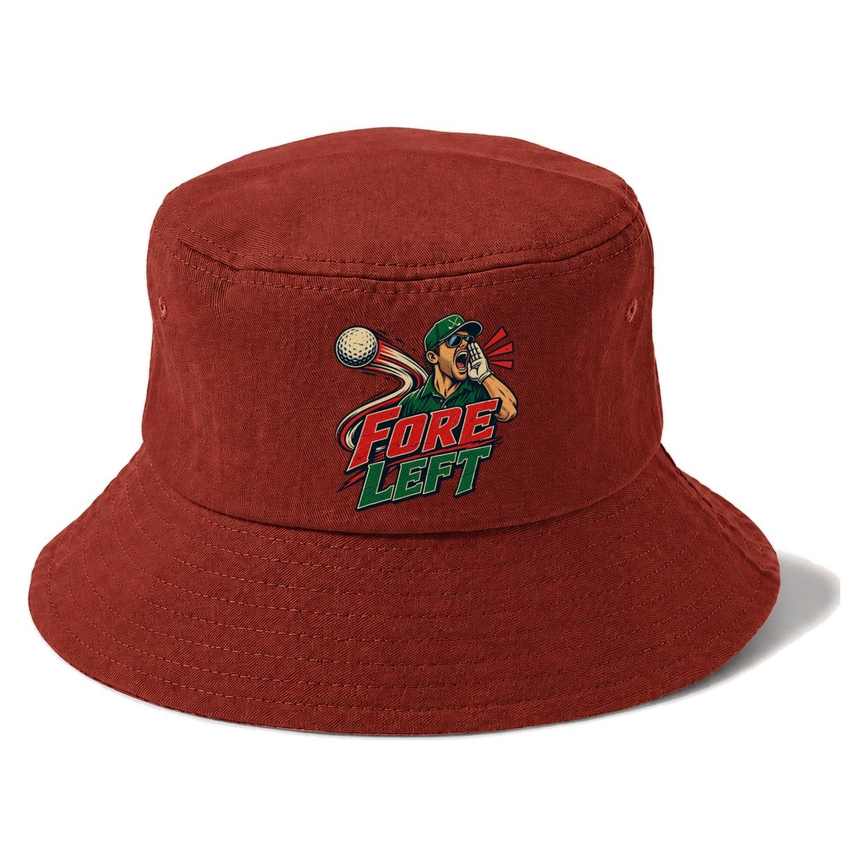 Fore Left Golf Life Bucket Hat – Red