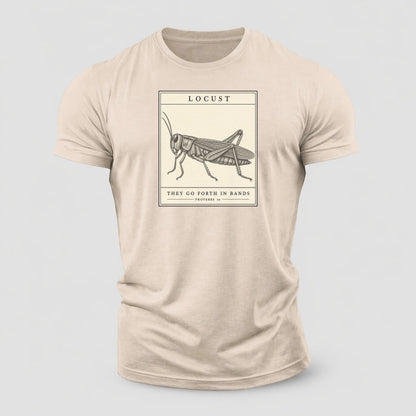 Locust Specimen Plate Creature Canticle Cotton T-Shirt – Sand