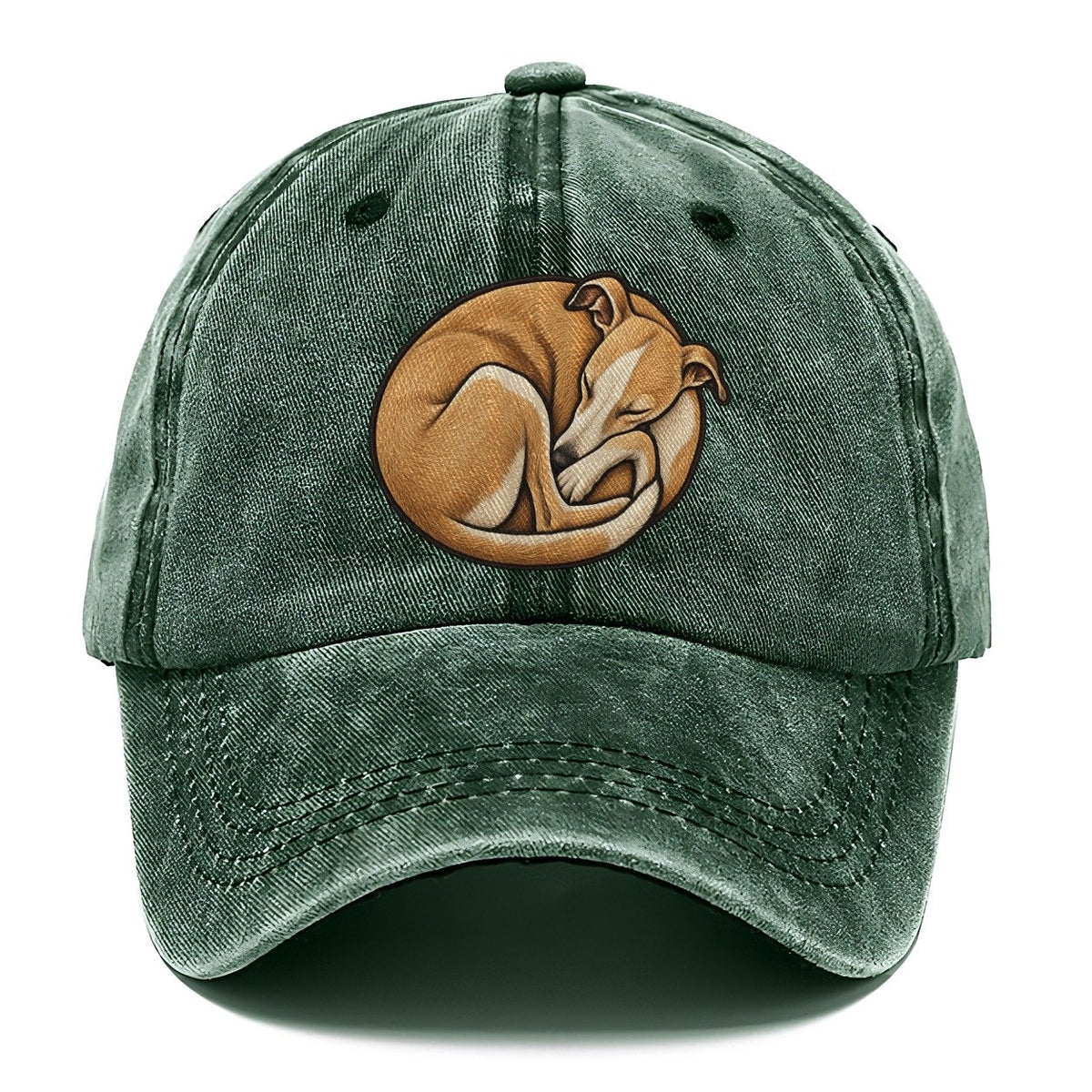 Whippet Curled Asleep Fan Favorites Classic Cap – Forest Mist
