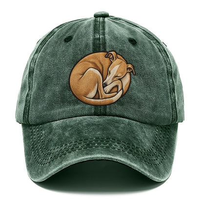 Whippet Curled Asleep Fan Favorites Classic Cap – Forest Mist