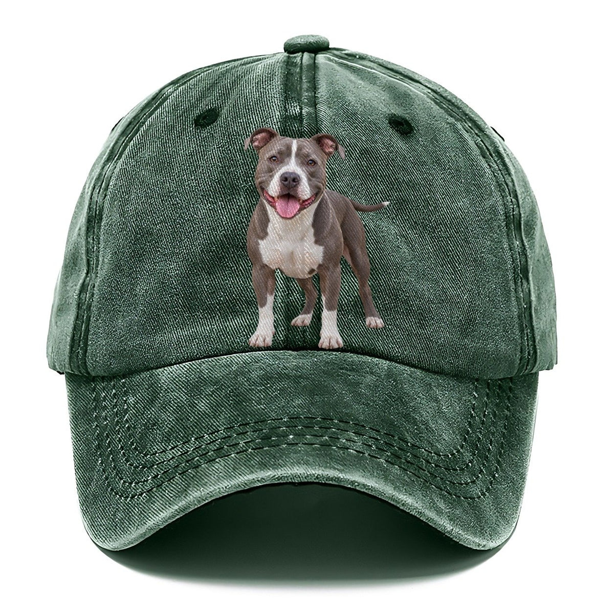 Pit Bull Terrier Standing Top Breeds Classic Cap – Forest Mist