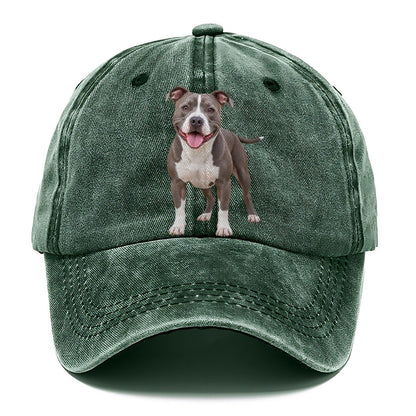 Pit Bull Terrier Standing Top Breeds Classic Cap – Forest Mist