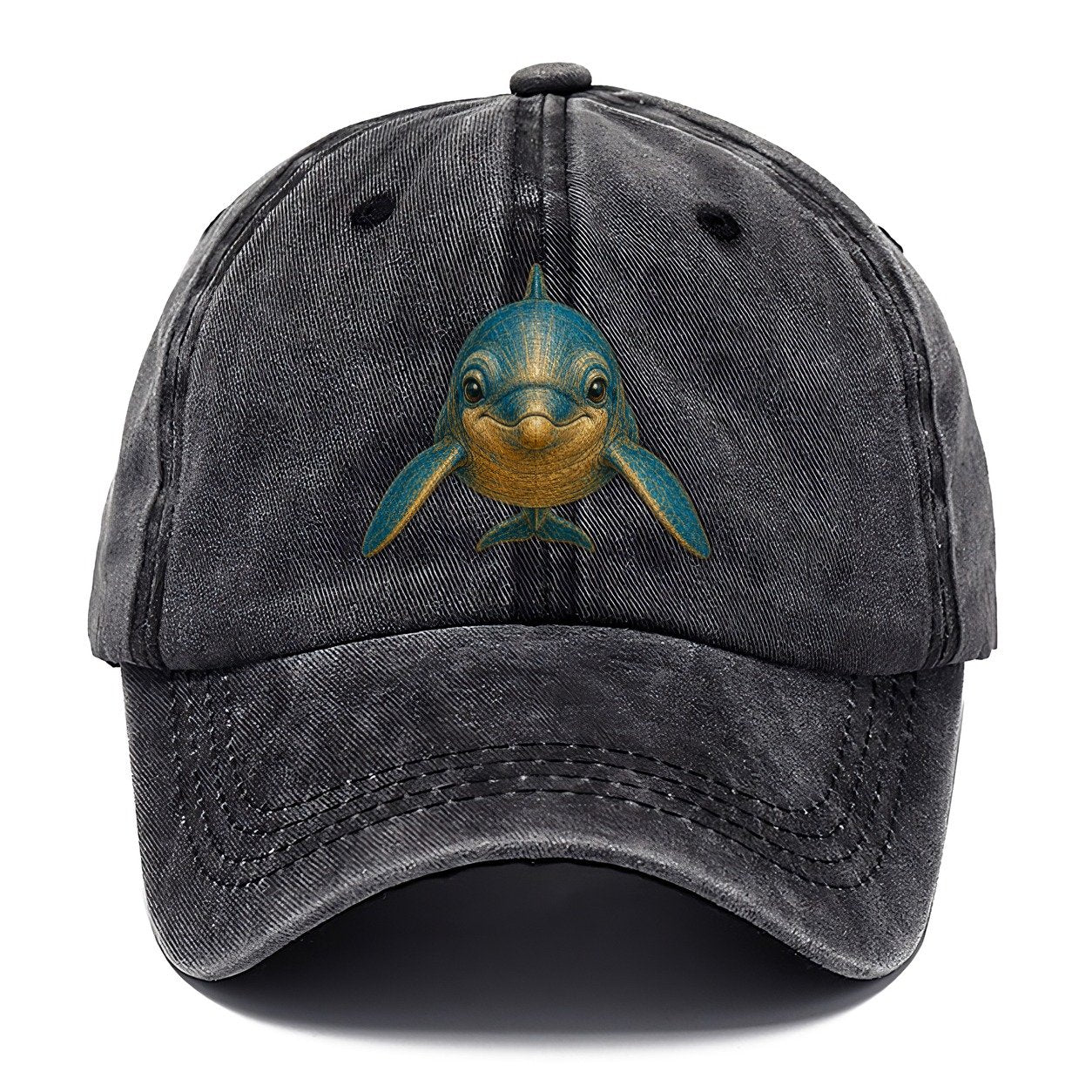 Vintage Blue and Gold Dolphin Classic Cap – Graphite