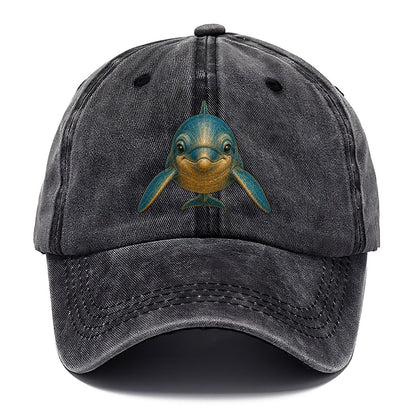 Vintage Blue and Gold Dolphin Classic Cap – Graphite