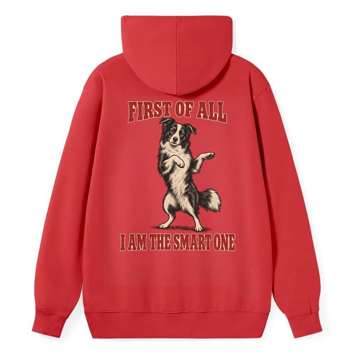 Border Collie Dog Declarations Classic Pullover Hoodie – Red
