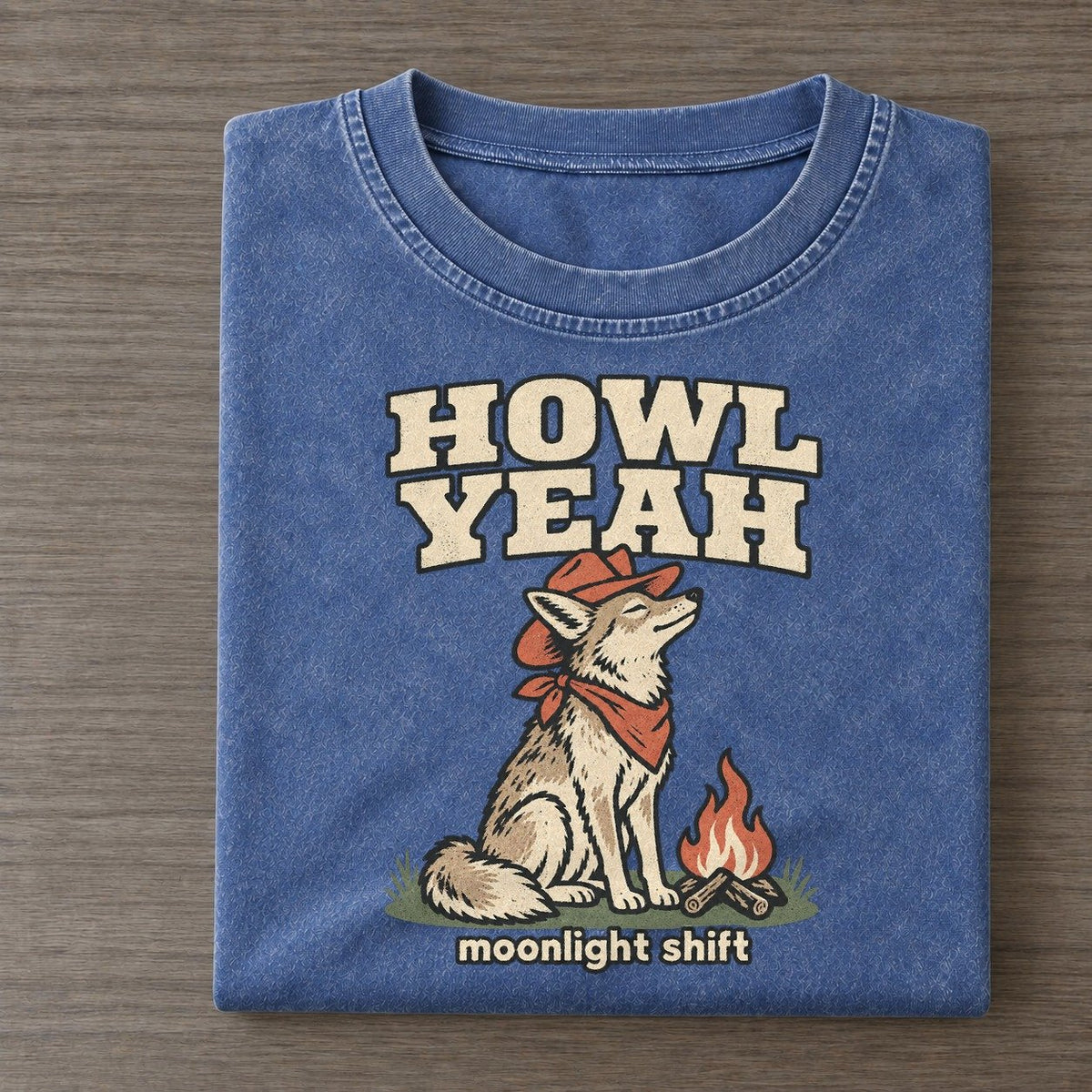 Howl Yeah Cowboy Critters Vintage T-shirt – Washed Blue