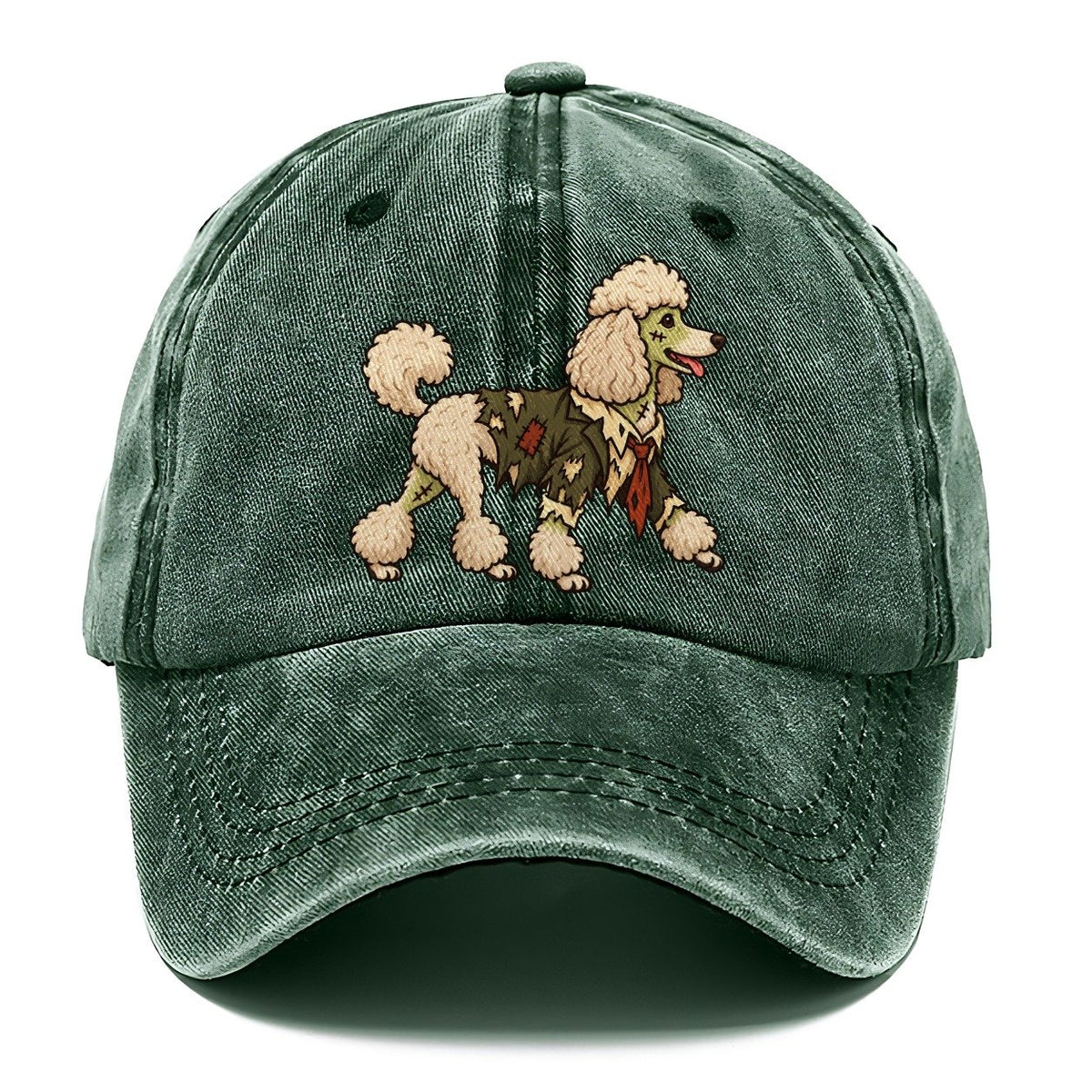 One Poodle In Halloween Costume Zombie With A Torn Collar And A Few Patch Stitches Halloween Dog Parade Classic Cap – Forest Mist