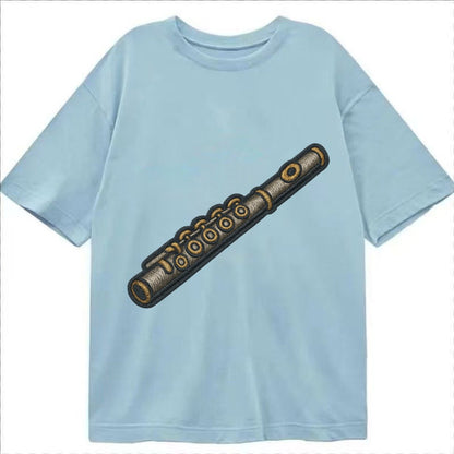 Flute Silver Flute With Keys And Embouchure Hole Classic T-shirt – Light Blue