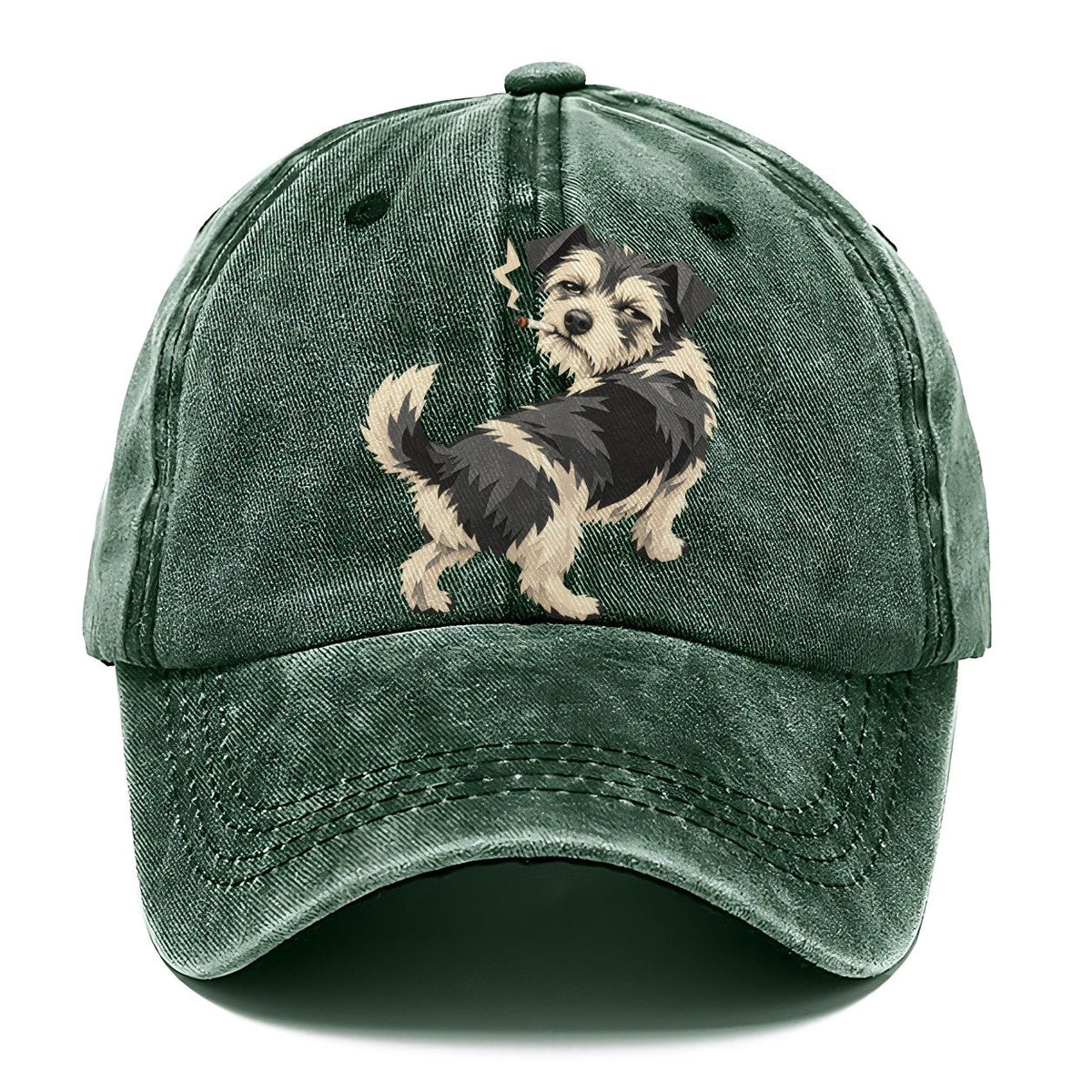 Scruffy Dog Smoking a Cigarette Classic Cap – Forest Mist