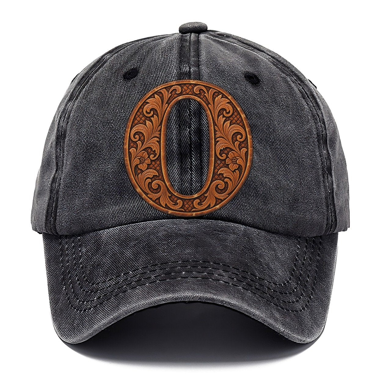 Tooled Leather O Monogram Classic Cap – Graphite