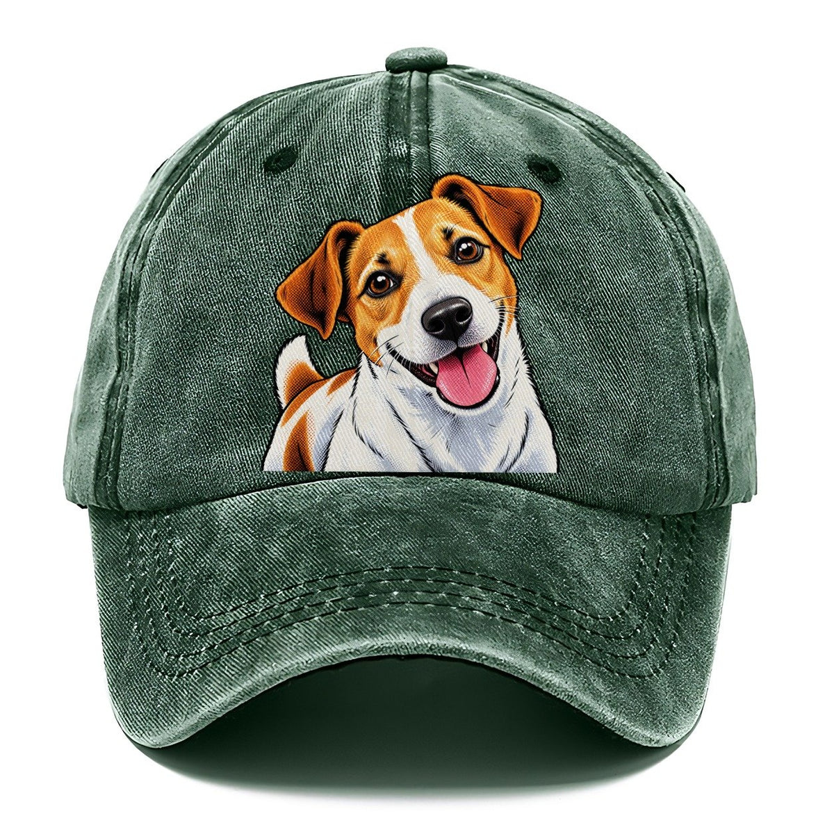 Happy Jack Russell Terrier Portrait Classic Cap – Forest Mist