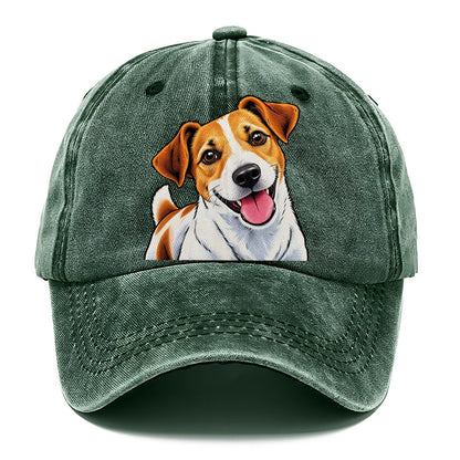 Happy Jack Russell Terrier Portrait Classic Cap – Forest Mist