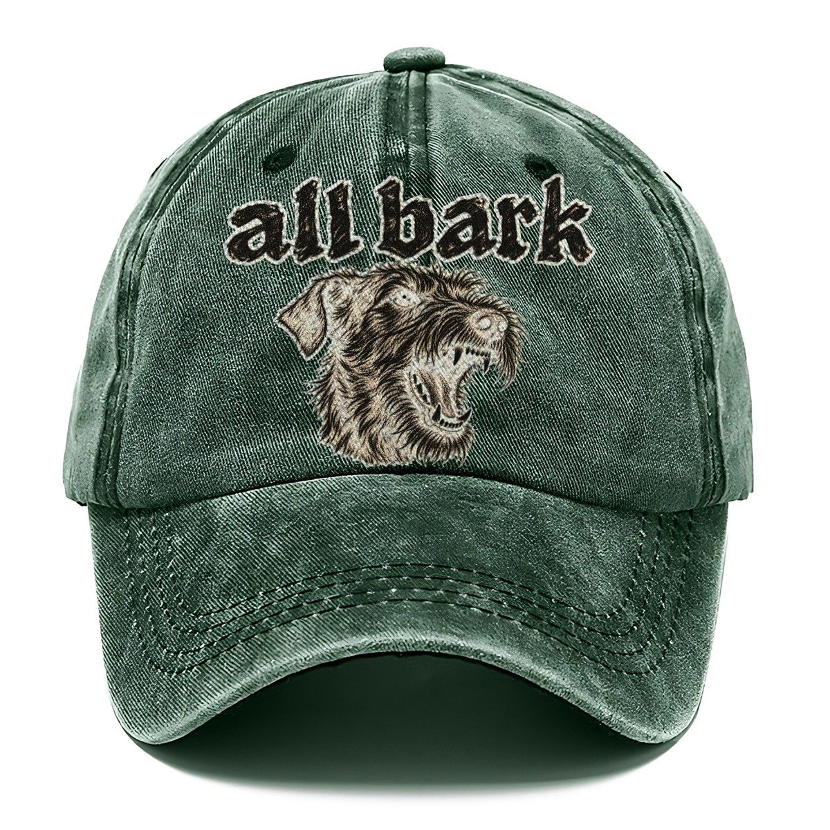 A Snarling Wire Haired Terrier Head In Three Quarter View Bark For Me Classic Cap – Forest Mist