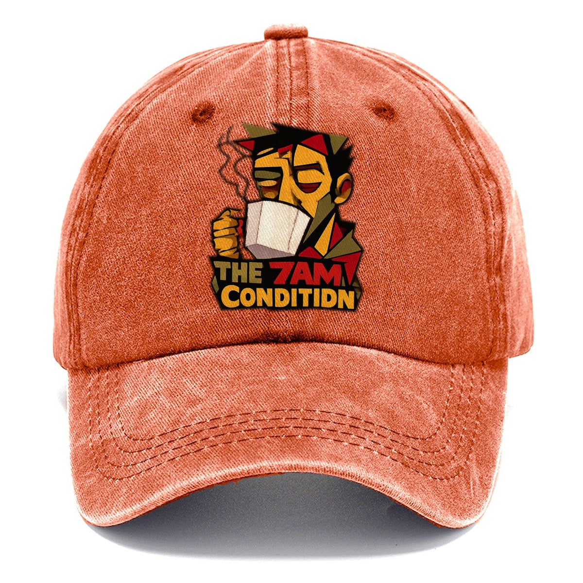 Tired Face Coffee Portrait Classic Cap – Terracotta Clay