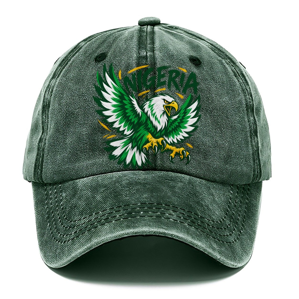 Nigeria Retro Badge Classic Cap – Forest Mist