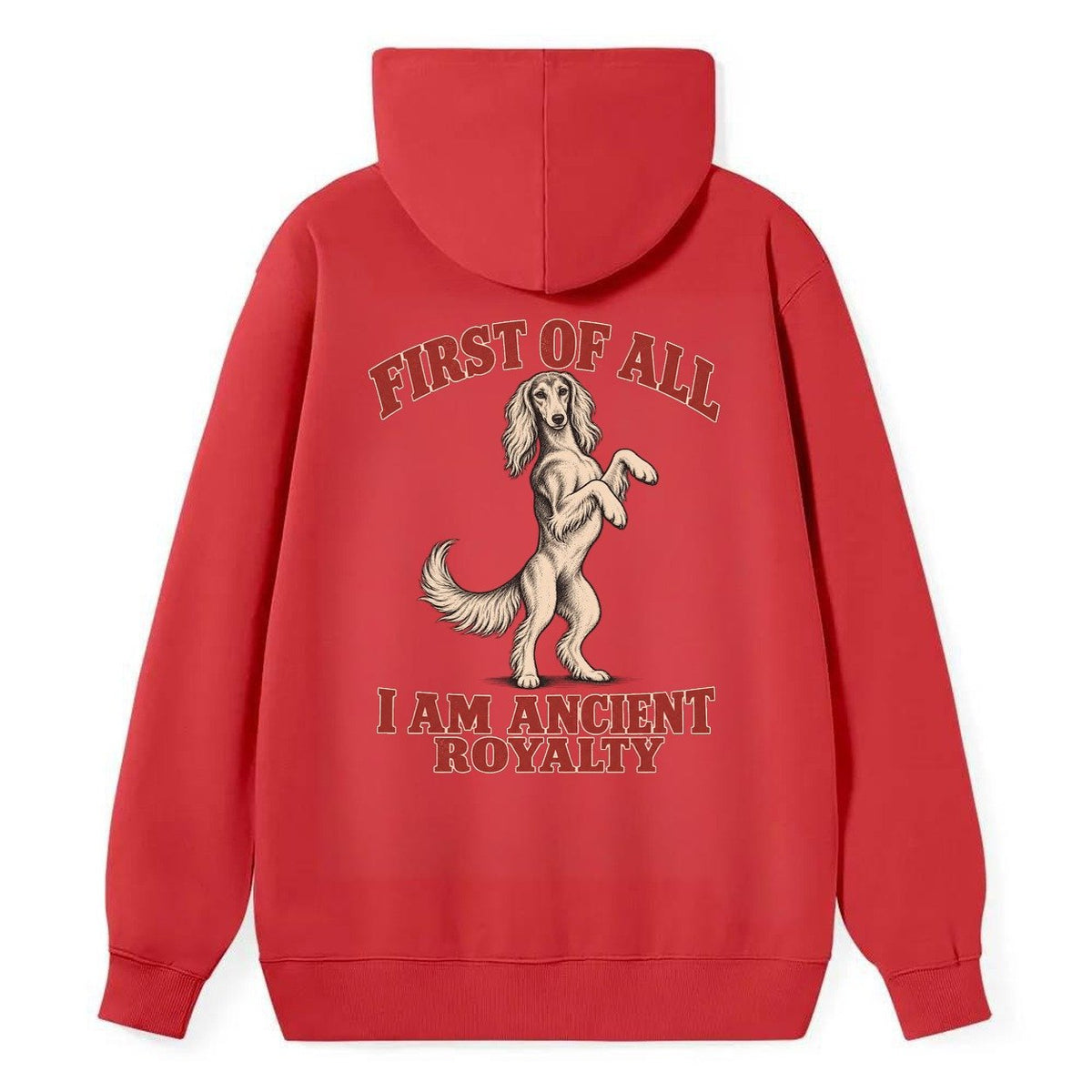 Saluki Dog Declarations Classic Pullover Hoodie – Red
