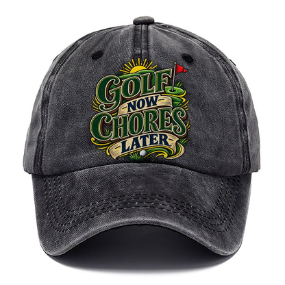 Golf Now Chores Later Retired Living Classic Cap – Graphite