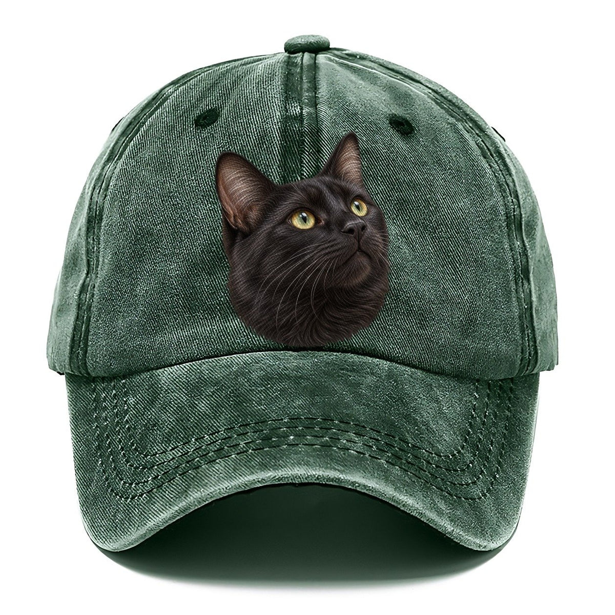 Black Cat Upturned Whiskers Pastimes Companions Classic Cap – Forest Mist