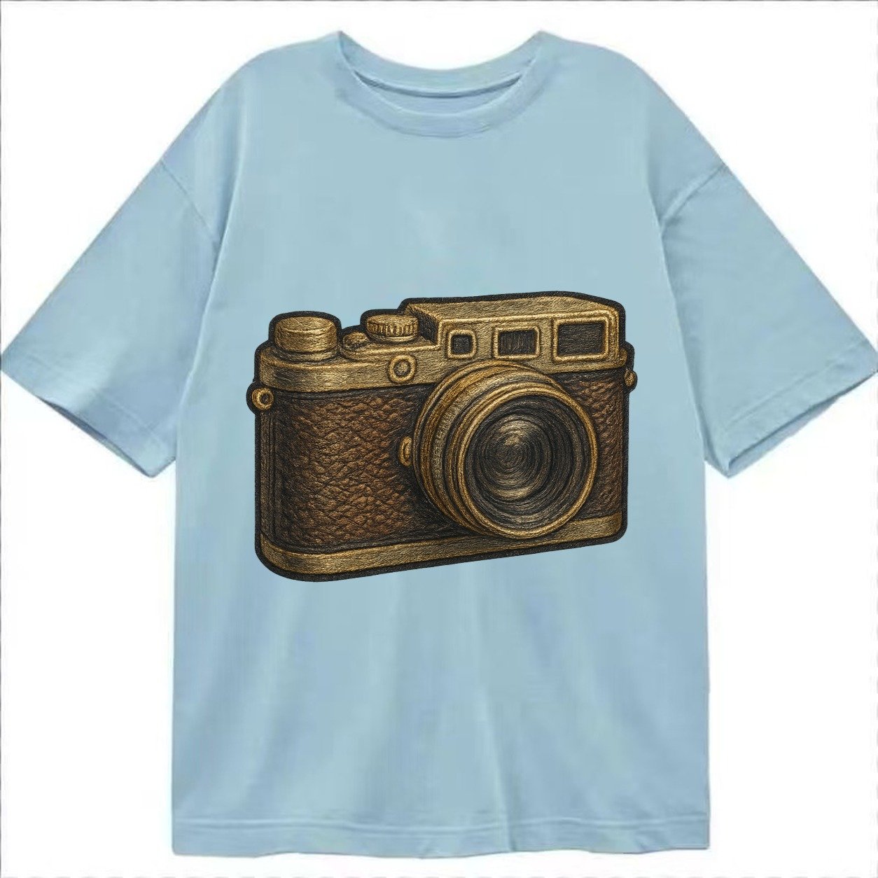 Film Camera Vintage 35mm Camera With Leather And Chrome Classic T-shirt – Light Blue